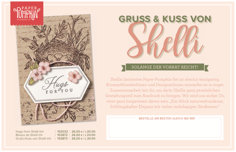 Paper Pumpkin – Gruss und Kuss von Shelly – ab 15. Mai erhältlich!